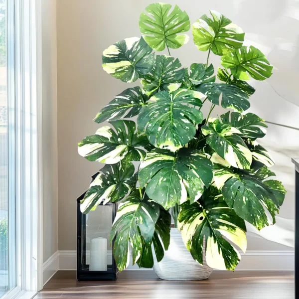 Artificial Monstera Palm Tree with Silk Turtle Leaves 108cm - Image 44