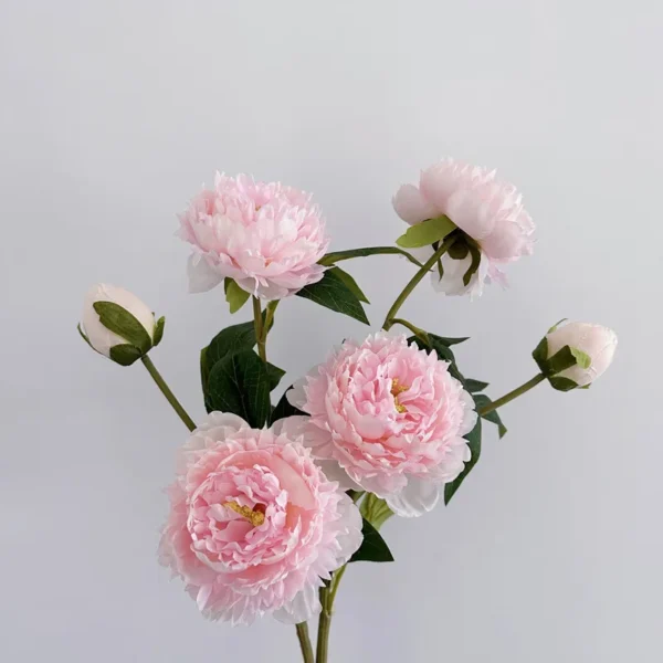Elegant Silk Peony Branch – 3 Heads Artificial Flowers - Image 16