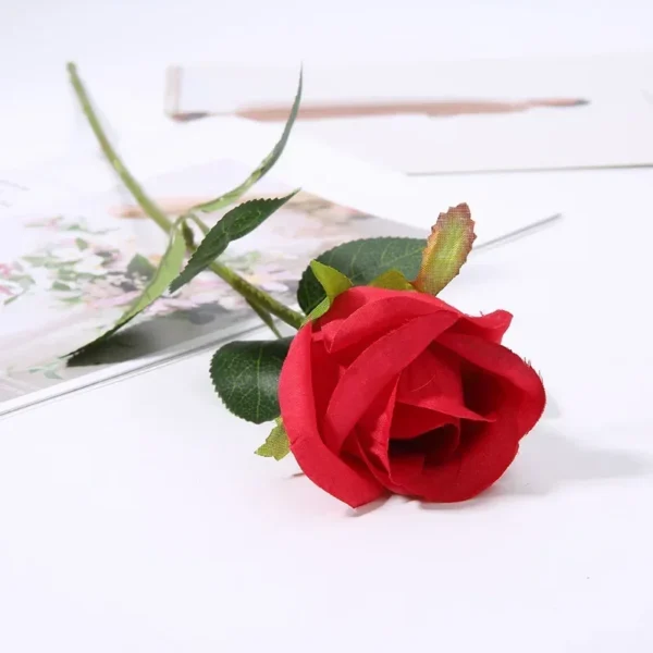 Velvet Artificial Roses Bouquet with Long Stems - Image 12