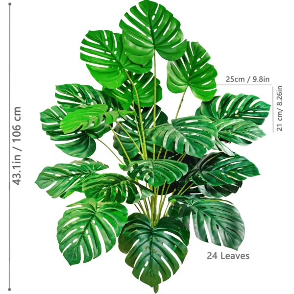 Artificial Monstera Palm Tree with Silk Turtle Leaves 108cm - Image 40