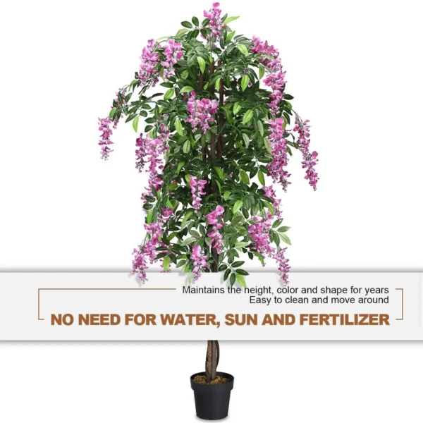 180cm Artificial Wisteria Tree in Pot – Realistic Greenery - Image 6