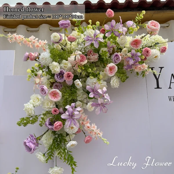 Outdoor Wedding Artificial Rose Flower Row Decoration - Image 3
