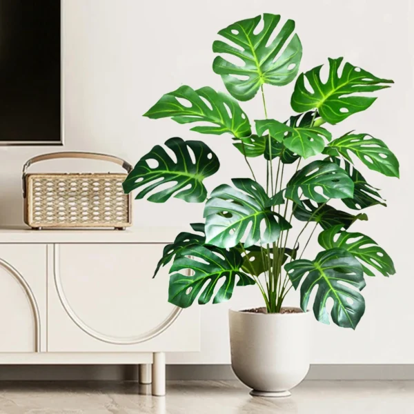 Artificial Monstera Palm Tree with Silk Turtle Leaves 108cm - Image 54