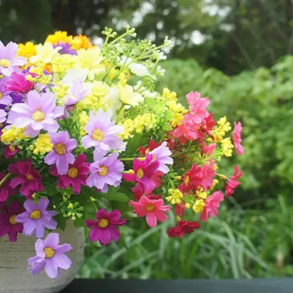 Silk Daisy Bouquet 28 Heads – Artificial Home & Wedding Decor - Image 2