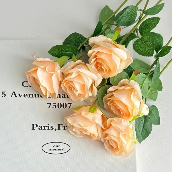 Velvet Artificial Roses Bouquet with Long Stems - Image 9