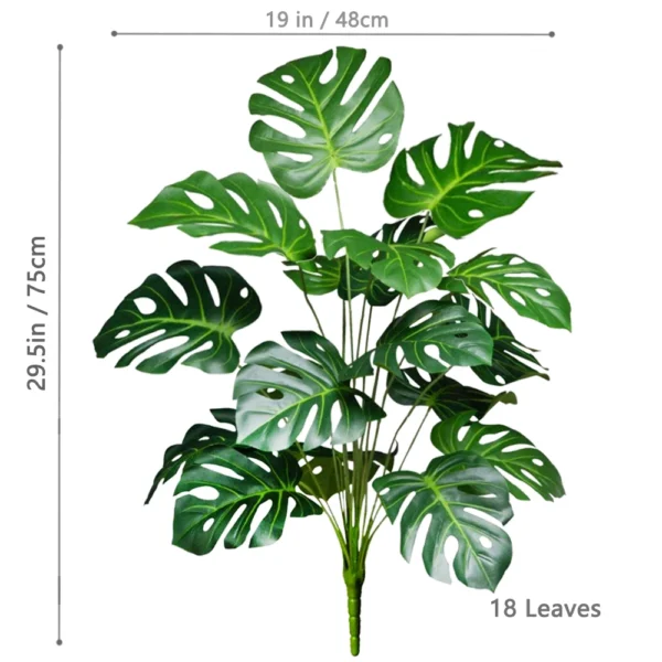 Artificial Monstera Palm Tree with Silk Turtle Leaves 108cm - Image 32