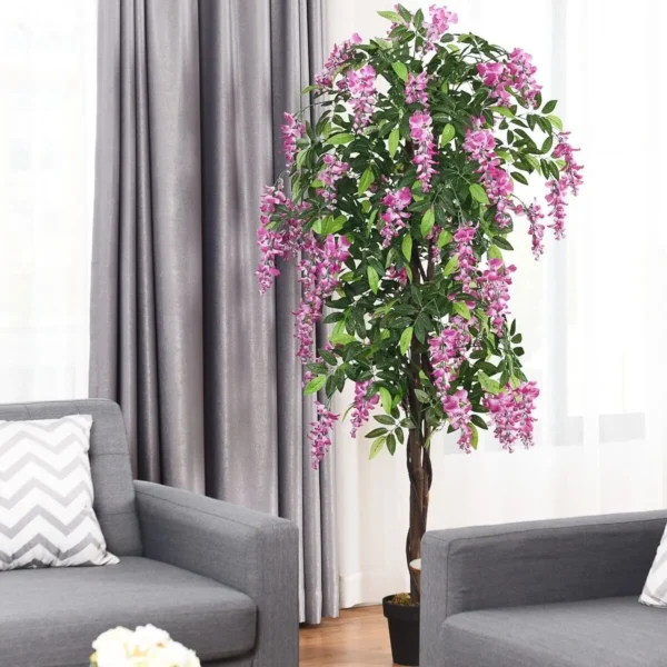 180cm Artificial Wisteria Tree in Pot – Realistic Greenery - Image 5