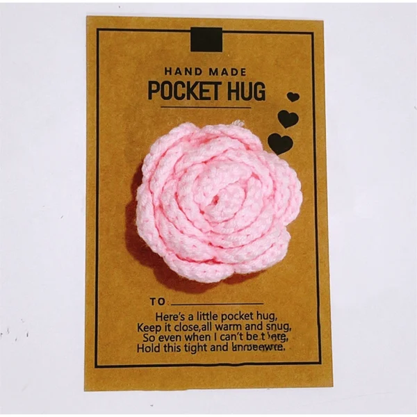 Handmade Flower Crochet Greeting Card – Kraft Paper Gift - Image 25