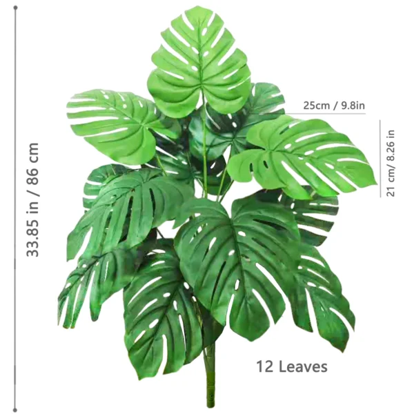 Artificial Monstera Palm Tree with Silk Turtle Leaves 108cm - Image 27