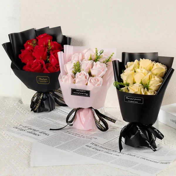 9 Rose Soap Flower Bouquet Gift for Party & Wedding Decor