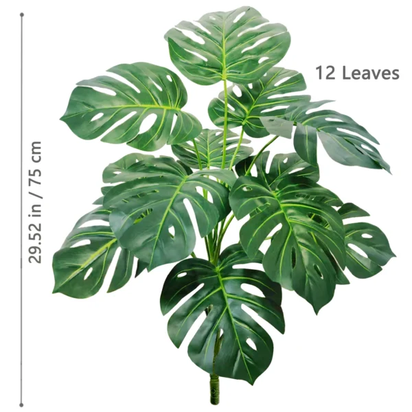 Artificial Monstera Palm Tree with Silk Turtle Leaves 108cm - Image 9