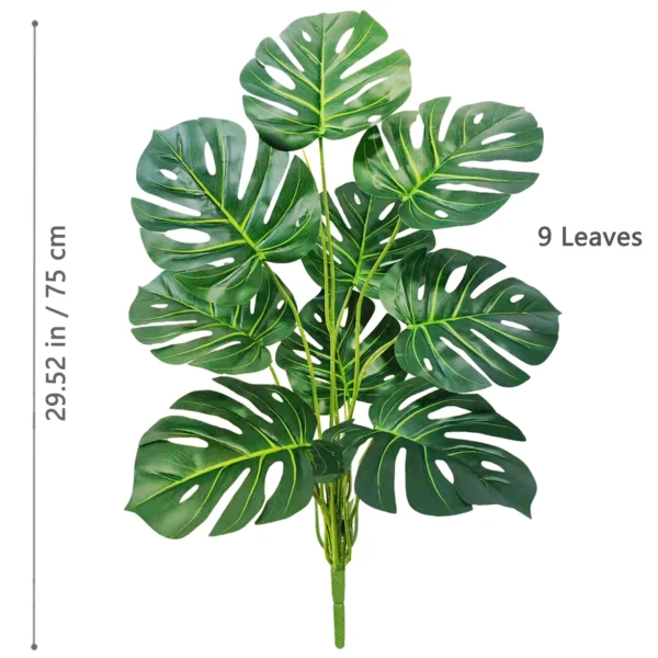 Artificial Monstera Palm Tree with Silk Turtle Leaves 108cm - Image 10