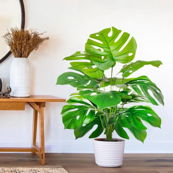 Artificial Monstera Palm Tree with Silk Turtle Leaves 108cm - Image 59