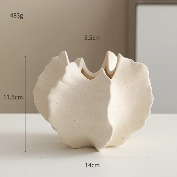 White Ceramic Conch Vase – Modern Nordic Tabletop Pot - Image 7