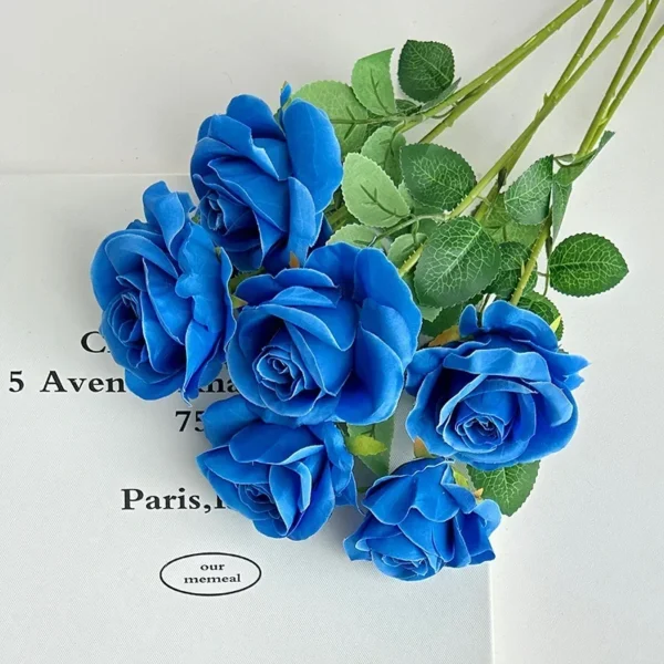 Velvet Artificial Roses Bouquet with Long Stems - Image 16