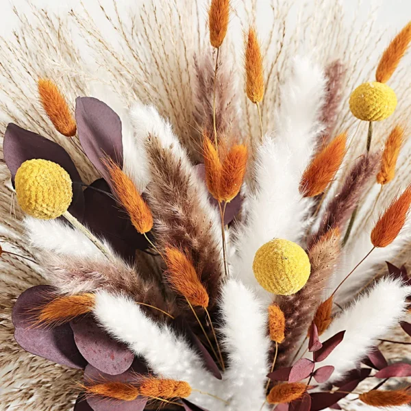 70pcs Dried Pampas Grass Bouquet – Rustic Orange Decor - Image 24