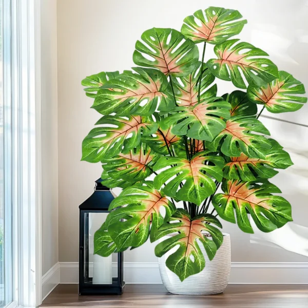 Artificial Monstera Palm Tree with Silk Turtle Leaves 108cm - Image 60