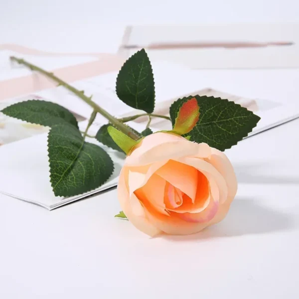 Velvet Artificial Roses Bouquet with Long Stems - Image 18