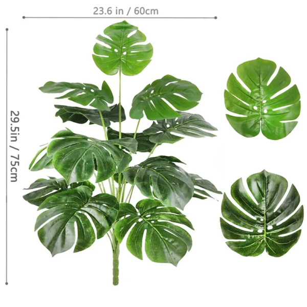 Artificial Monstera Palm Tree with Silk Turtle Leaves 108cm - Image 22