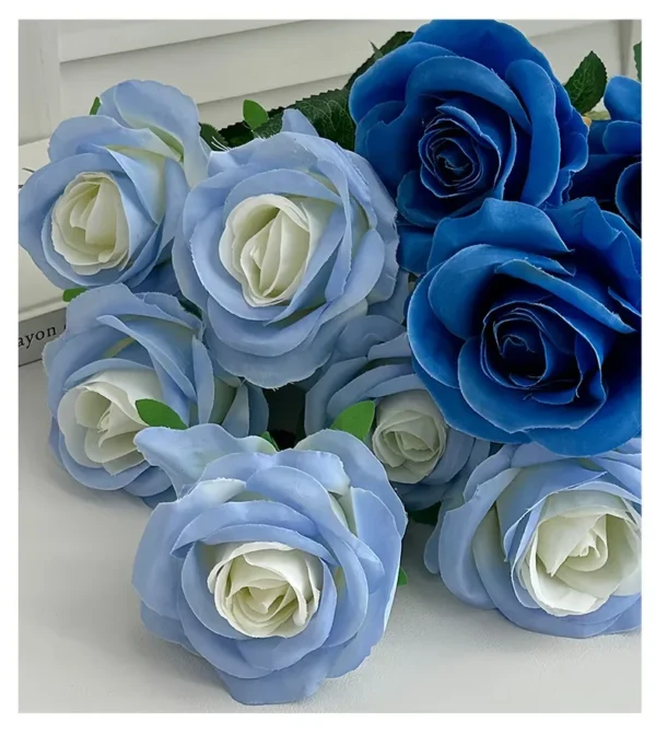 Velvet Artificial Roses Bouquet with Long Stems - Image 37