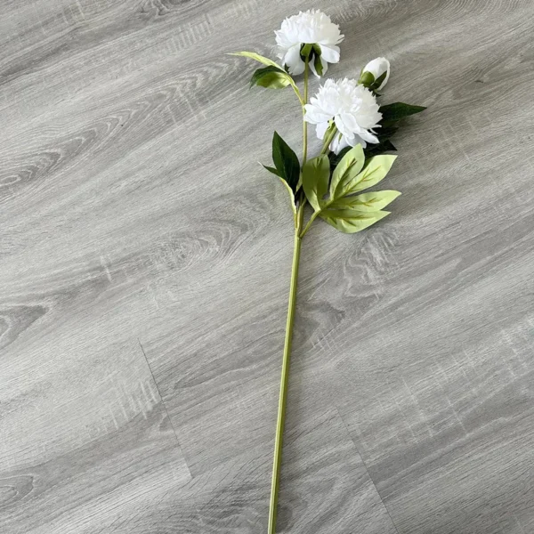 Elegant Silk Peony Branch – 3 Heads Artificial Flowers - Image 4