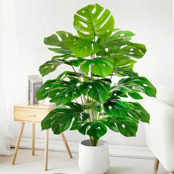 Artificial Monstera Palm Tree with Silk Turtle Leaves 108cm - Image 57