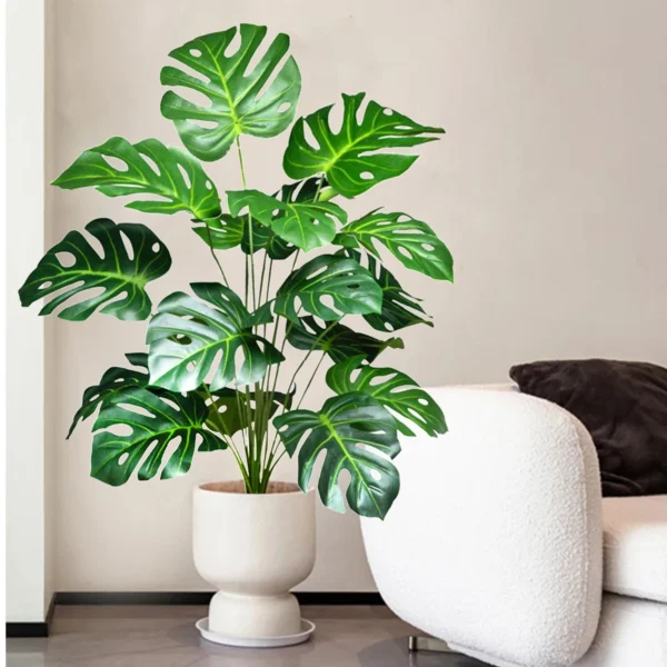 Artificial Monstera Palm Tree with Silk Turtle Leaves 108cm - Image 56