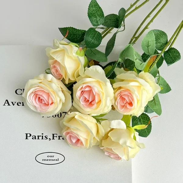 Velvet Artificial Roses Bouquet with Long Stems - Image 23