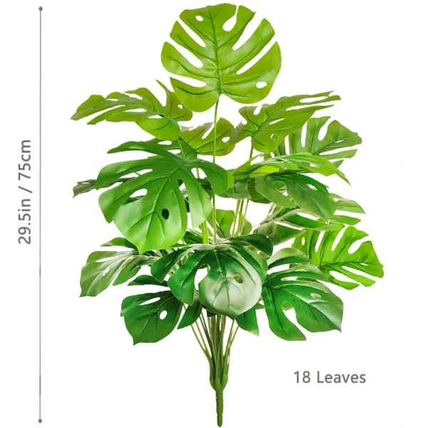 Artificial Monstera Palm Tree with Silk Turtle Leaves 108cm - Image 42