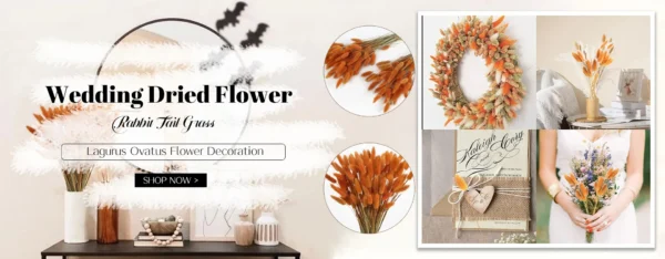 70pcs Dried Pampas Grass Bouquet – Rustic Orange Decor - Image 37