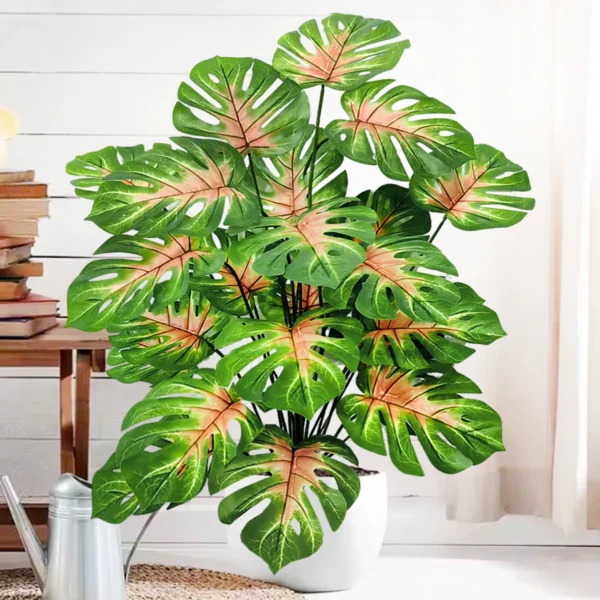 Artificial Monstera Palm Tree with Silk Turtle Leaves 108cm - Image 61