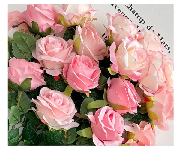 Velvet Artificial Roses Bouquet with Long Stems - Image 38