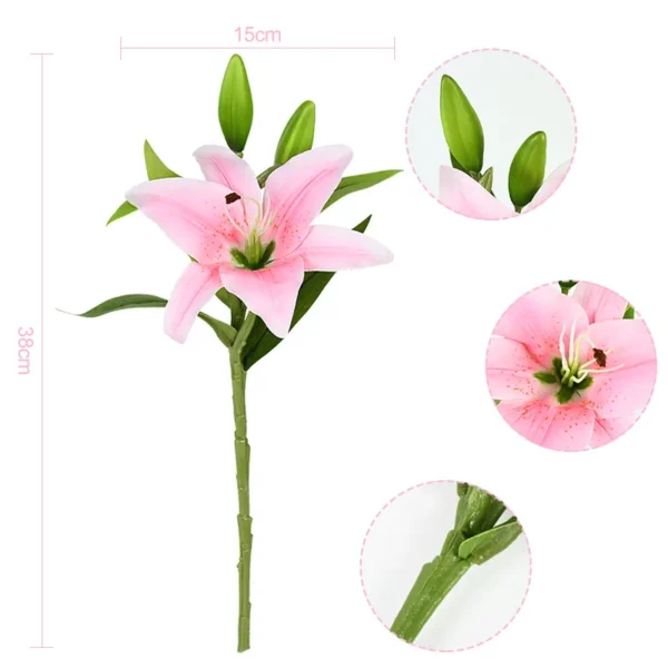 5Pcs White Lily Artificial Flowers for Home & Wedding Decor - Image 6