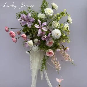 Outdoor Wedding Artificial Rose Flower Row Decoration