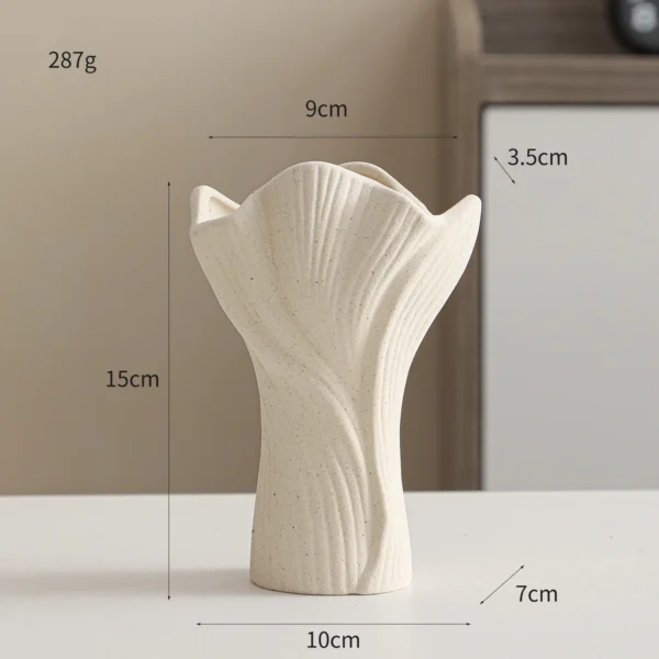 White Ceramic Conch Vase – Modern Nordic Tabletop Pot - Image 16