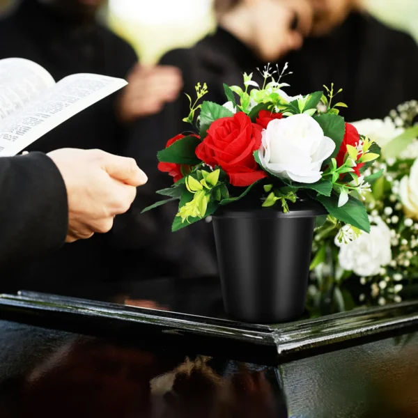 Handcrafted Cemetery Flower Pair – Long-Lasting Decor - Image 2