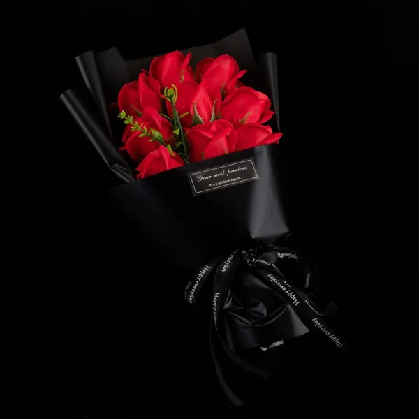 9 Rose Soap Flower Bouquet Gift for Party & Wedding Decor - Image 3